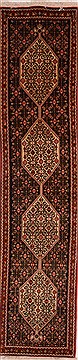 Persian Sanandaj Red Runner 6 to 9 ft Wool Carpet 18145