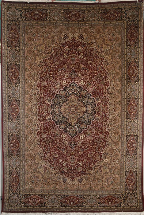 Tabriz Red Hand Knotted 60 X 91  Area Rug 100-18147 Image 0