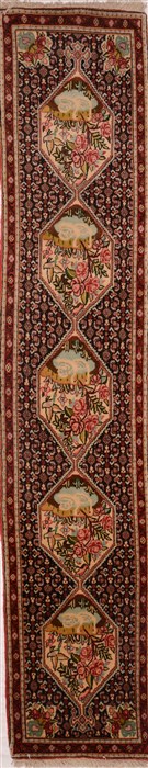 Sanandaj Red Runner Hand Knotted 18 X 86  Area Rug 100-18171 Image 0