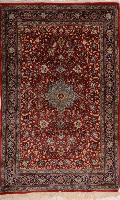 Sarouk Red Hand Knotted 45 X 610  Area Rug 100-18178 Image 0
