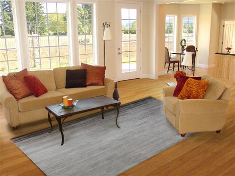 Chobi Grey Hand Knotted 80 X 100  Area Rug 151-18180 Image 4