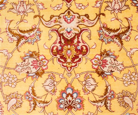 Qum Yellow Hand Knotted 46 X 65  Area Rug 400-18182 Image 17