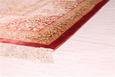 Qum Yellow Hand Knotted 46 X 65  Area Rug 400-18182 Image 20