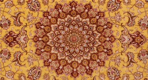 Qum Yellow Hand Knotted 46 X 65  Area Rug 400-18182 Image 10