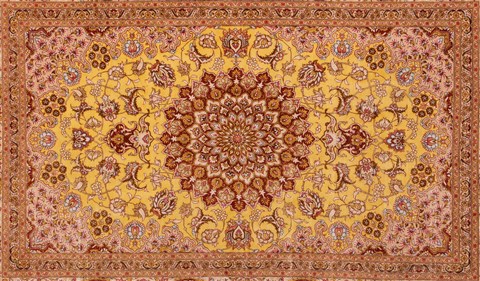 Qum Yellow Hand Knotted 46 X 65  Area Rug 400-18182 Image 12