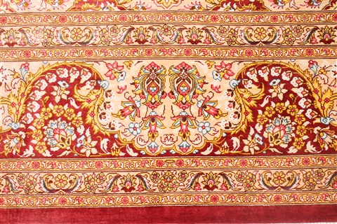 Qum Yellow Hand Knotted 46 X 65  Area Rug 400-18182 Image 14