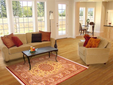 Qum Yellow Hand Knotted 46 X 65  Area Rug 400-18182 Image 2