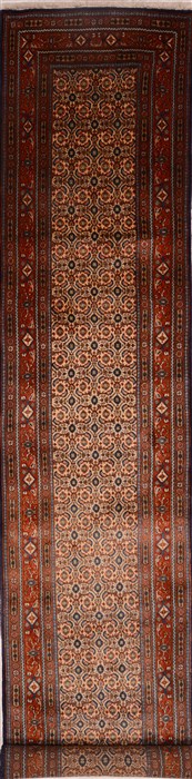 Mood Red Runner Hand Knotted 28 X 126  Area Rug 100-18189 Image 0