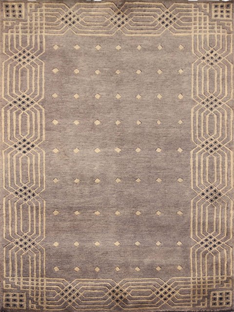 Modern Grey Hand Knotted 80 X 100  Area Rug 151-18199 Image 0