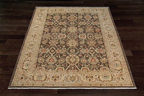 Chobi Green Hand Knotted 90 X 120  Area Rug 151-18206 Image 5