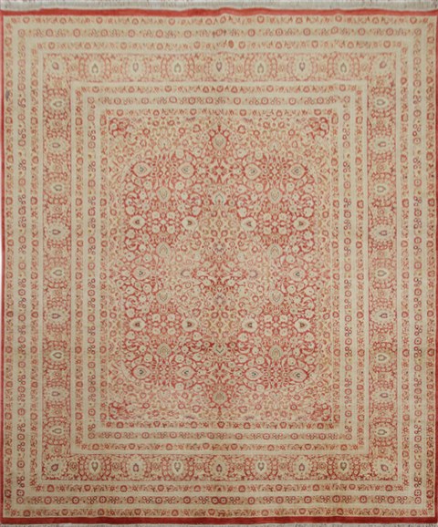 Pishavar Red Square Hand Knotted 10 X 10  Area Rug 151-18212 Image 0