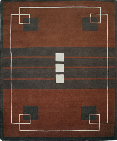 Modern Red Hand Knotted 80 X 100  Area Rug 151-18216 Image 0