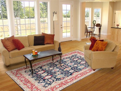 Kazak Blue Hand Knotted 80 X 100  Area Rug 151-18217 Image 4