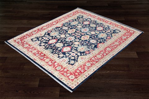 Kazak Blue Hand Knotted 80 X 100  Area Rug 151-18217 Image 7