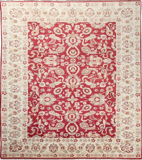 Chobi Red Hand Knotted 98 X 139  Area Rug 151-18220 Image 0
