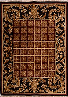 Indian Jaipur Beige Rectangle 8x11 ft Wool Carpet 18221