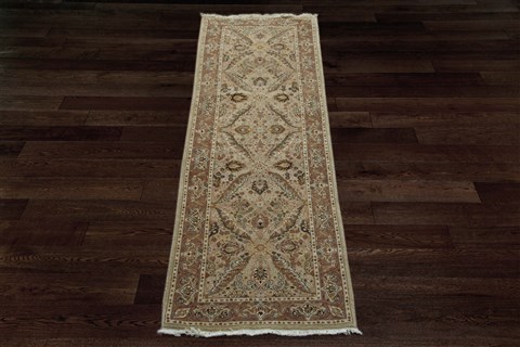 Chobi Green Runner Hand Knotted 28 X 80  Area Rug 151-18228 Image 1