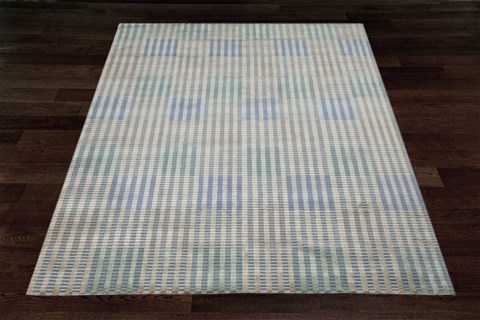 Indo-Nepal White Hand Knotted 80 X 100  Area Rug 151-18229 Image 9