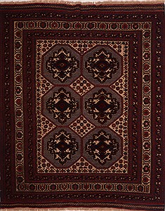 Afghan Kilim Red Square 7 to 8 ft Wool Carpet 18231