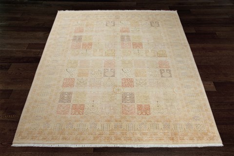 Bakhtiar White Hand Knotted 120 X 157  Area Rug 151-18244 Image 2