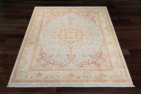 Chobi White Hand Knotted 90 X 120  Area Rug 151-18245 Image 5