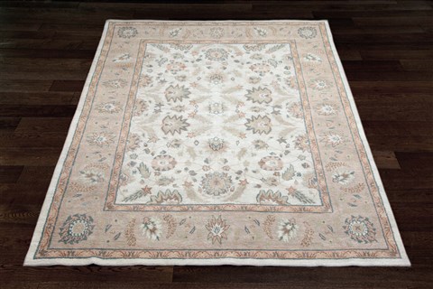 Indo-Nepal White Hand Knotted 80 X 100  Area Rug 151-18246 Image 8