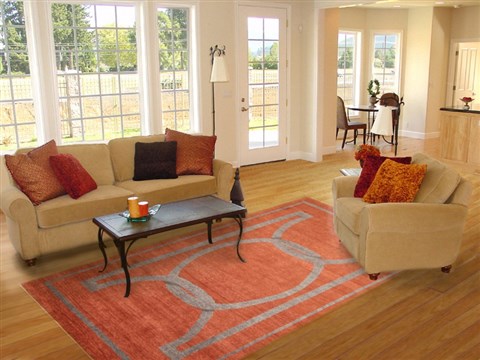 Modern Red Hand Knotted 80 X 100  Area Rug 151-18259 Image 4