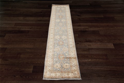 Chobi Blue Runner Hand Knotted 26 X 1210  Area Rug 151-18261 Image 1