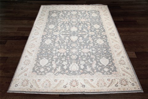 Chobi Black Hand Knotted 139 X 183  Area Rug 151-18266 Image 1