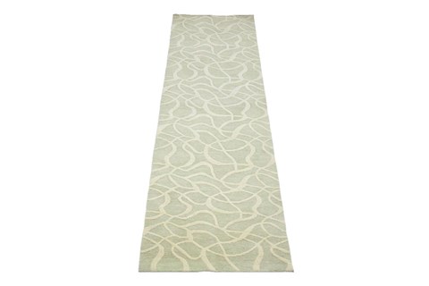 Modern Green Runner Hand Knotted 28 X 100  Area Rug 151-18267 Image 0