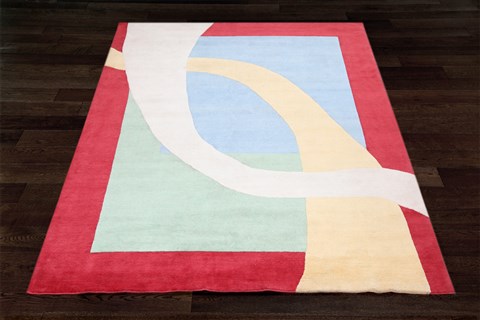 Modern Multicolor Hand Knotted 80 X 100  Area Rug 151-18270 Image 6