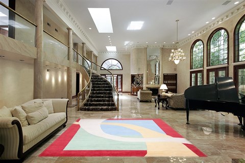 Modern Multicolor Hand Knotted 80 X 100  Area Rug 151-18270 Image 1