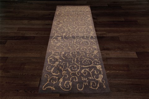 Nepal Grey Runner Hand Knotted 41 X 120  Area Rug 151-18277 Image 1