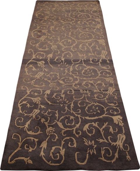 Nepal Grey Runner Hand Knotted 41 X 120  Area Rug 151-18277 Image 0