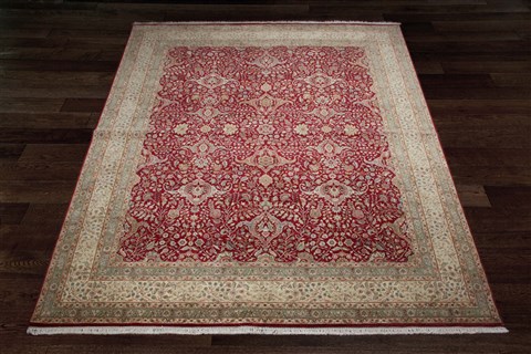 Jaipur Red Hand Knotted 120 X 150  Area Rug 151-18279 Image 1