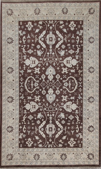 Chobi Brown Hand Knotted 198 X 296  Area Rug 151-18280 Image 0