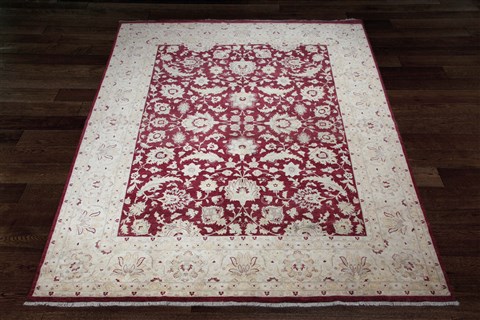 Chobi Red Hand Knotted 120 X 156  Area Rug 151-18281 Image 2