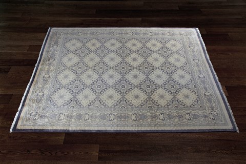 Chobi White Hand Knotted 90 X 110  Area Rug 151-18284 Image 1