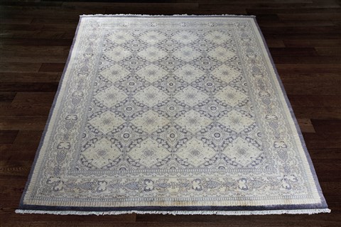 Chobi White Hand Knotted 90 X 110  Area Rug 151-18284 Image 10
