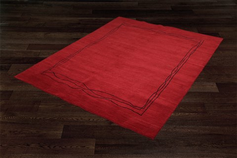 Indo-Nepal Red Hand Knotted 80 X 100  Area Rug 151-18286 Image 7