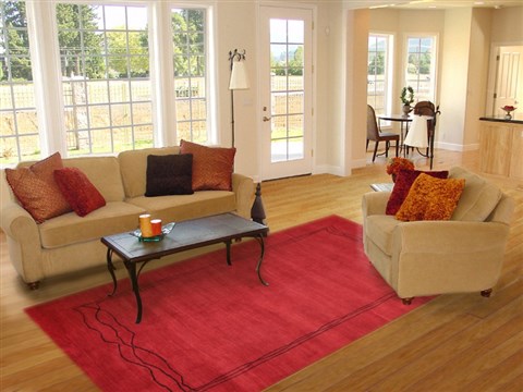 Indo-Nepal Red Hand Knotted 80 X 100  Area Rug 151-18286 Image 4