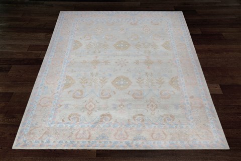 Indo-Nepal Grey Hand Knotted 100 X 140  Area Rug 151-18290 Image 2
