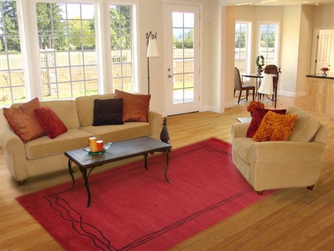 Indo-Nepal Red Hand Knotted 80 X 100  Area Rug 151-18294 Image 4