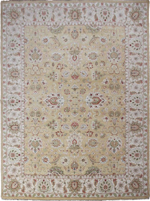 Sarouk Yellow Hand Knotted 100 X 143  Area Rug 151-18299 Image 0