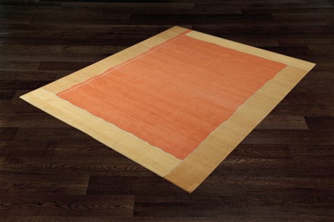 Indo-Nepal Orange Hand Knotted 80 X 100  Area Rug 151-18306 Image 9