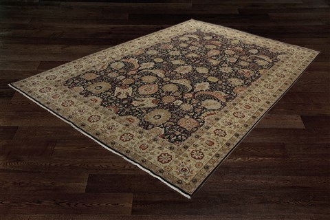 Jaipur Black Square Hand Knotted 10 X 10  Area Rug 151-18307 Image 9