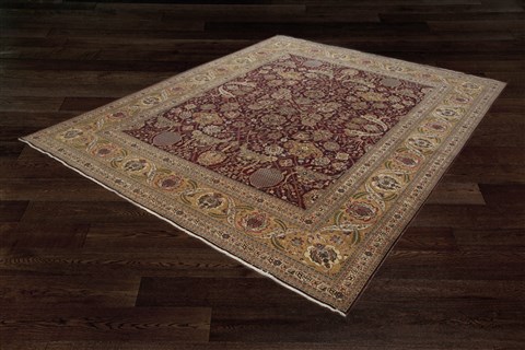 Agra Red Square Hand Knotted 10 X 10  Area Rug 151-18308 Image 15