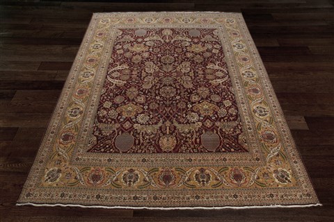 Agra Red Square Hand Knotted 10 X 10  Area Rug 151-18308 Image 14