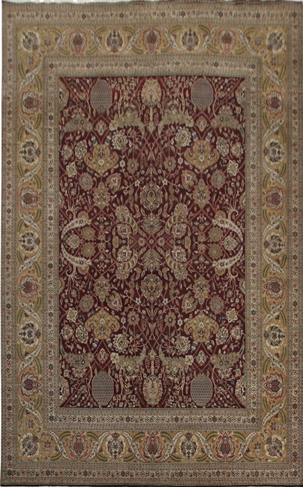 Agra Red Square Hand Knotted 10 X 10  Area Rug 151-18308 Image 0