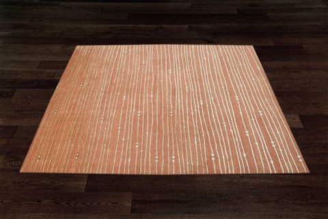 Indo-Nepal Orange Hand Knotted 80 X 100  Area Rug 151-18315 Image 7